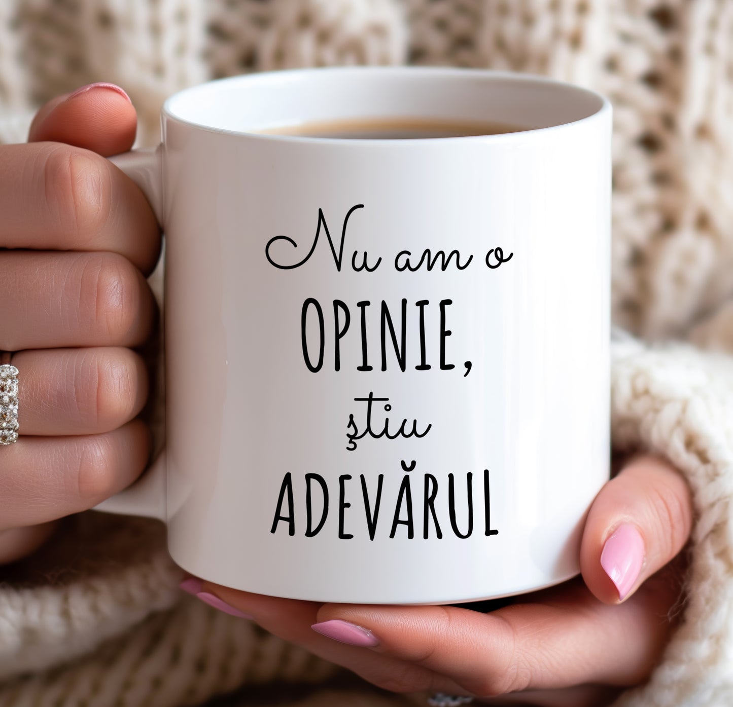 Cană Nu am o opinie, știu adevărul - Lovelo