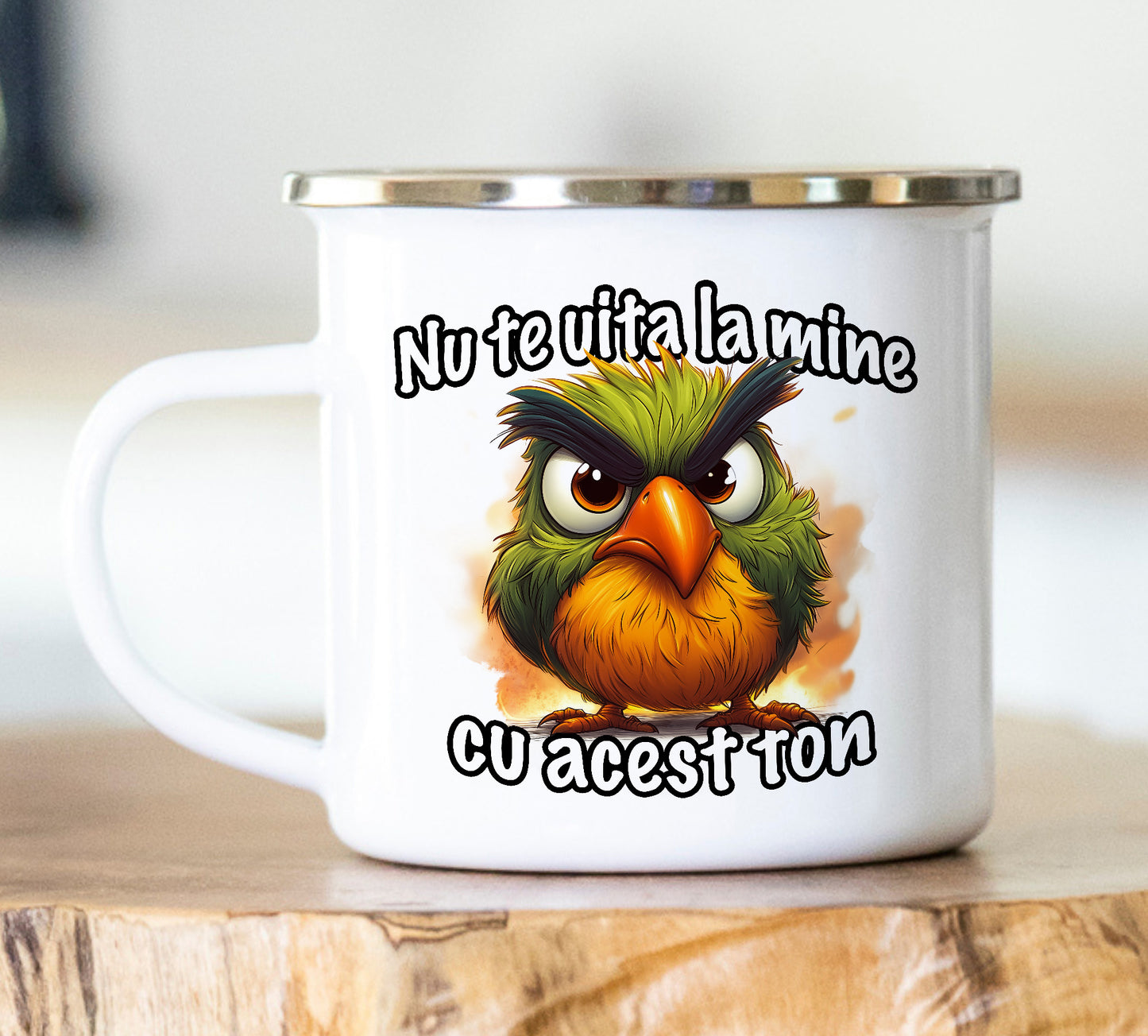 Cană emailată Nu te uita la mine cu acest ton - Lovelo