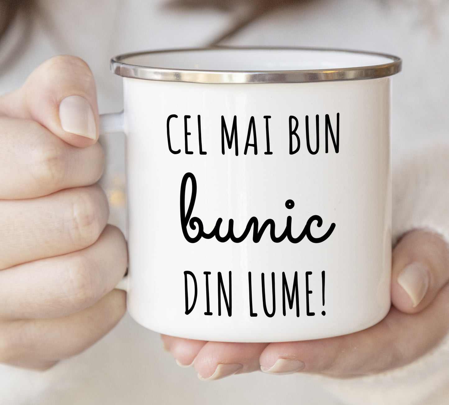 Cană emailată Cel mai bun bunic din lume - Lovelo