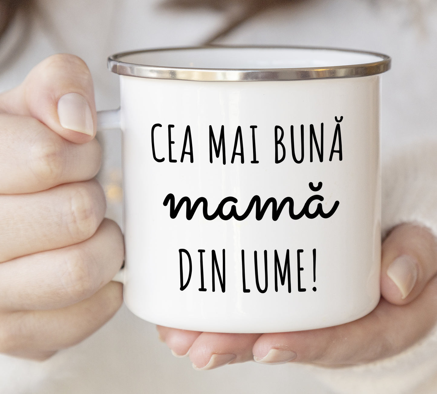 Cană emailată Cea mai bună mamă din lume - Lovelo