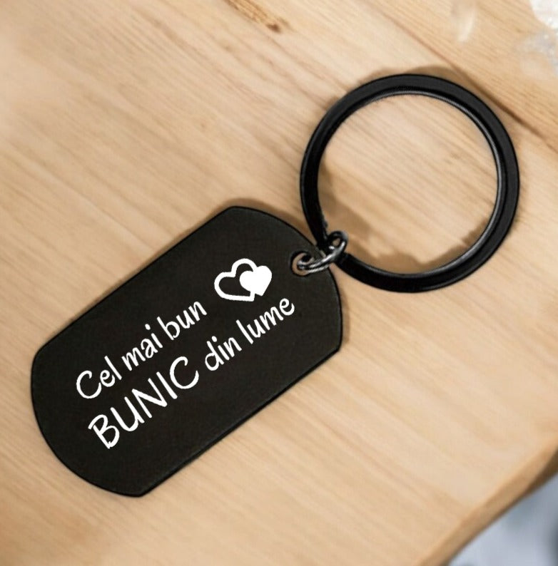 Breloc metalic Cel mai bun bunic din lume - Lovelo