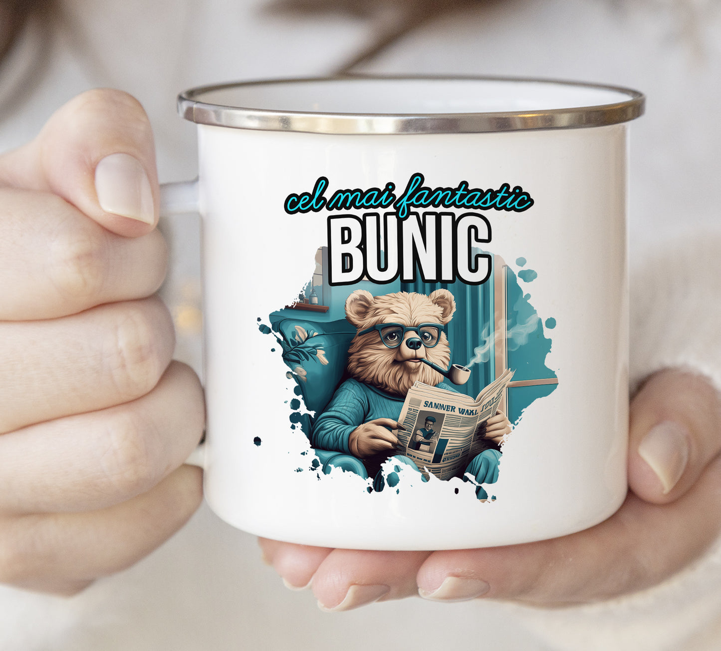 Cană emailată Cel mai fantastic bunic - Lovelo