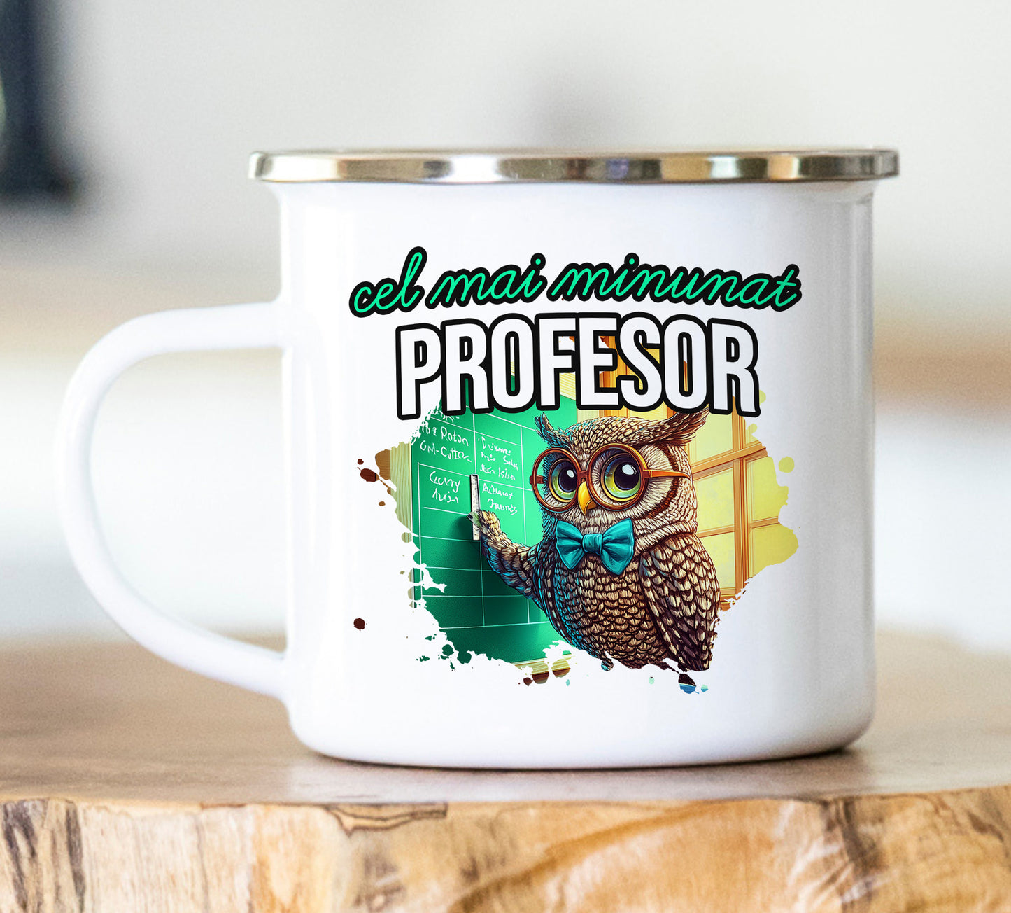 Cană emailată Cel mai minunat profesor - Lovelo