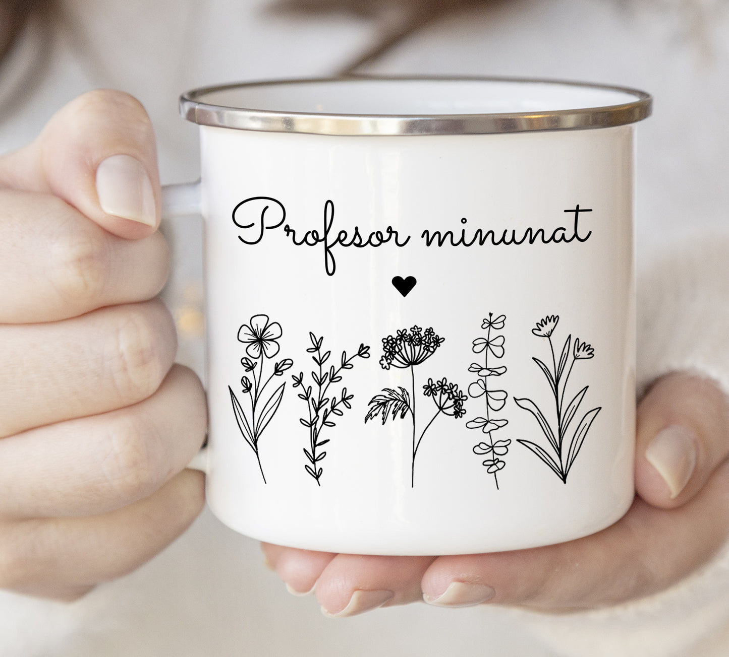 Cană emailată Profesor minunat - Lovelo