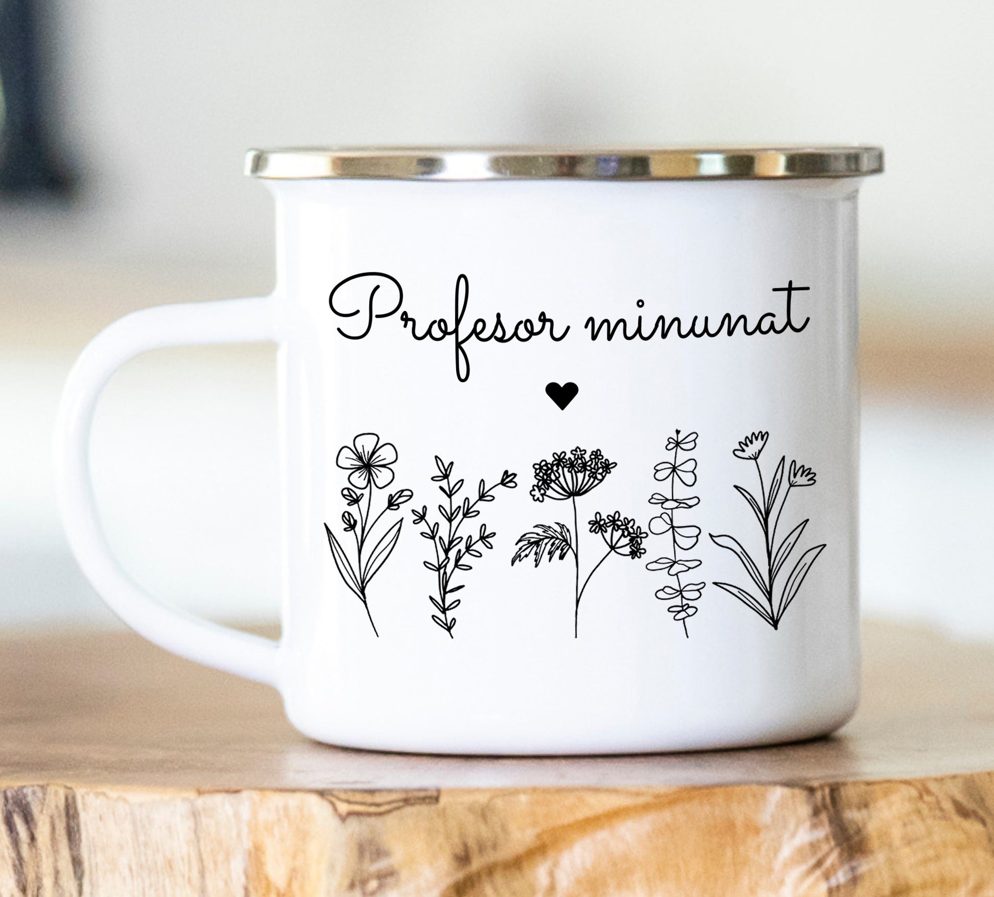 Cană emailată Profesor minunat - Lovelo