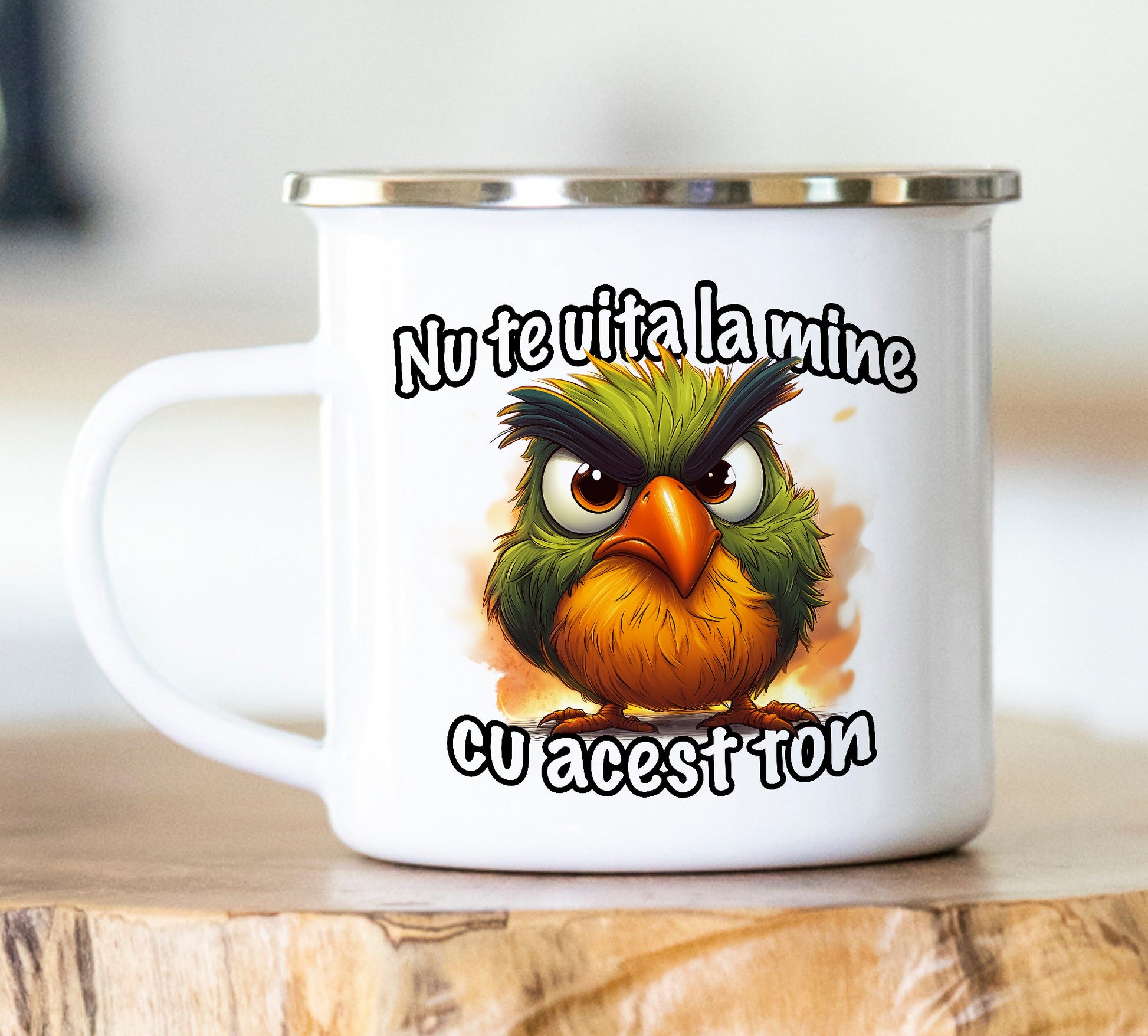 Cană emailată Nu te uita la mine cu acest ton - Lovelo