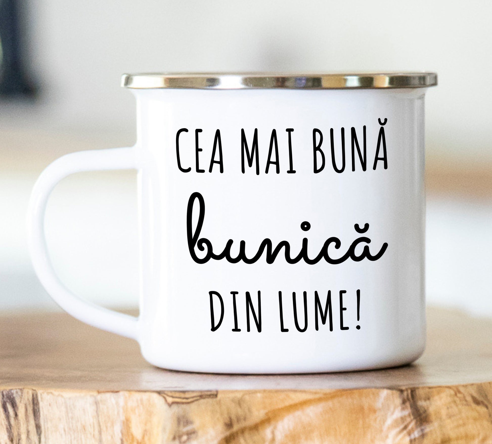 Cană emailată Cea mai bună bunică din lume - Lovelo