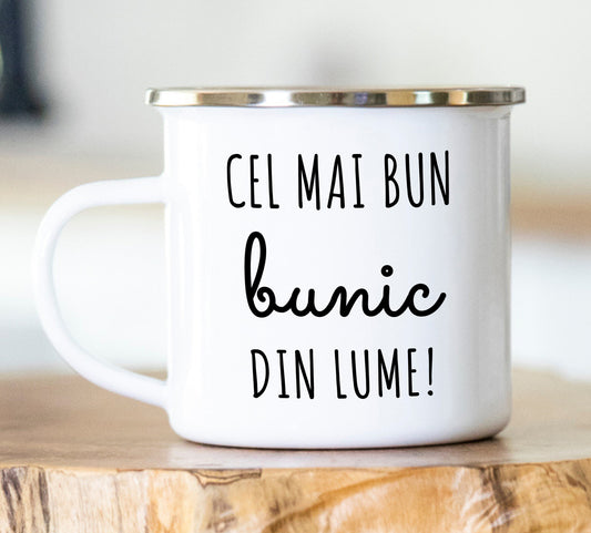 Cană emailată Cel mai bun bunic din lume - Lovelo