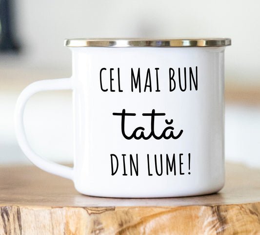 Cană emailată Cel mai bun tată din lume - Lovelo