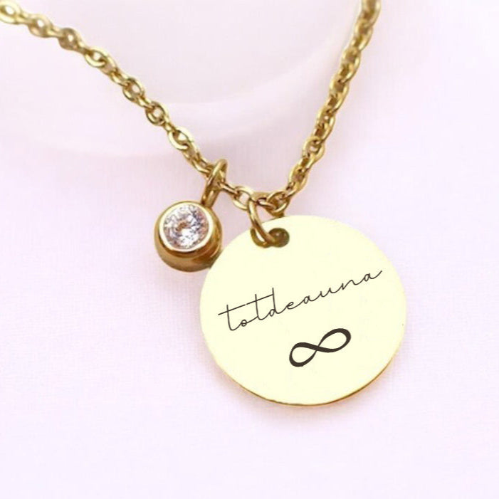 Colier de lux - Pandantiv zirconiu pe lanț - Totdeauna - Lovelo