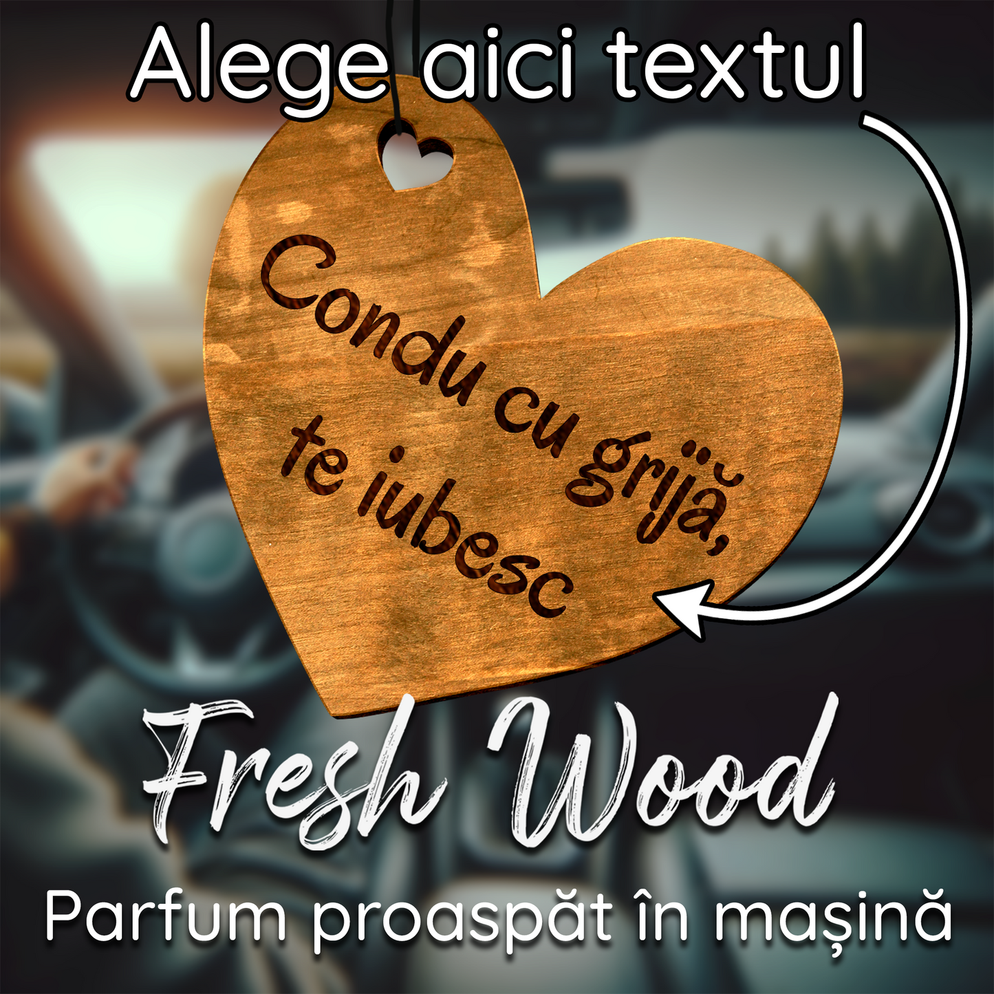 Parfum Auto Personalizat - Inimă - Lovelo