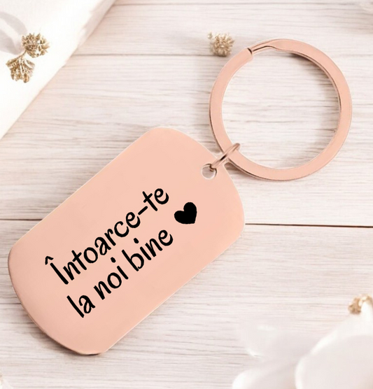 Breloc metalic Întoarce-te la noi bine - Lovelo