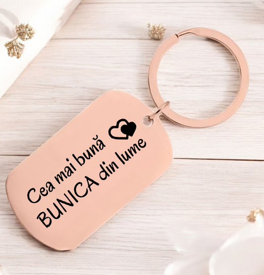 Breloc metalic Cea mai bună bunica din lume - Lovelo