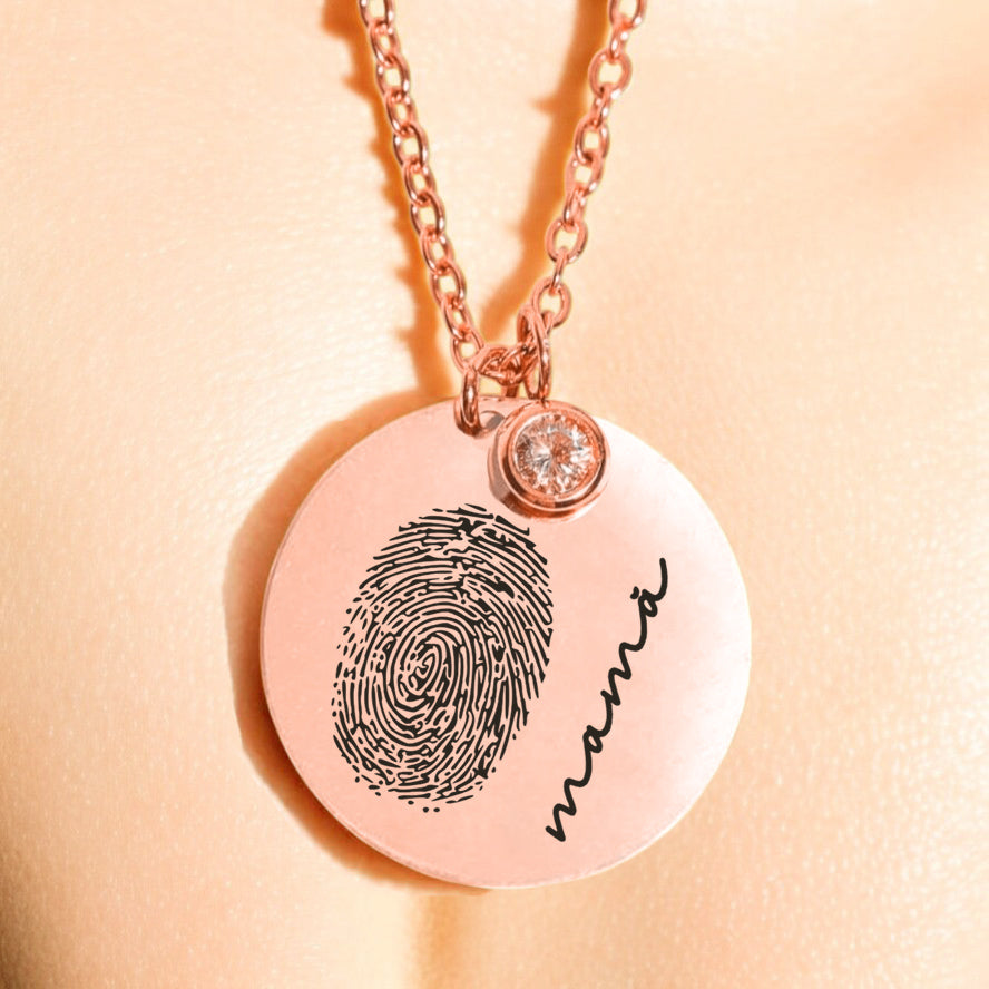 Colier de lux - Pandantiv zirconiu pe lanț - Amprentă digitală - Lovelo