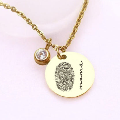 Colier de lux - Pandantiv zirconiu pe lanț - Amprentă digitală - Lovelo