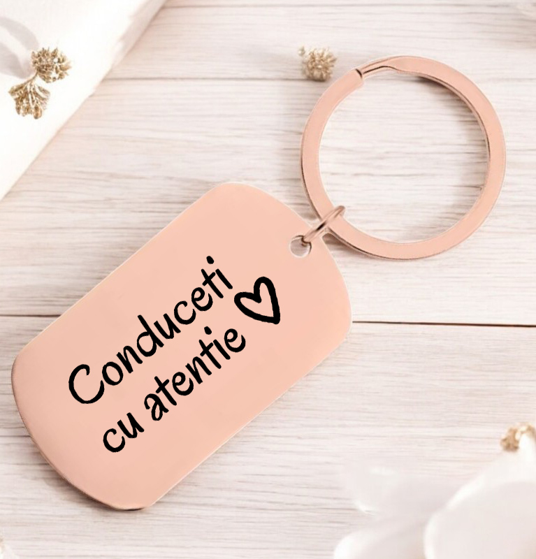 Breloc metalic Conduceti cu atentie - Lovelo