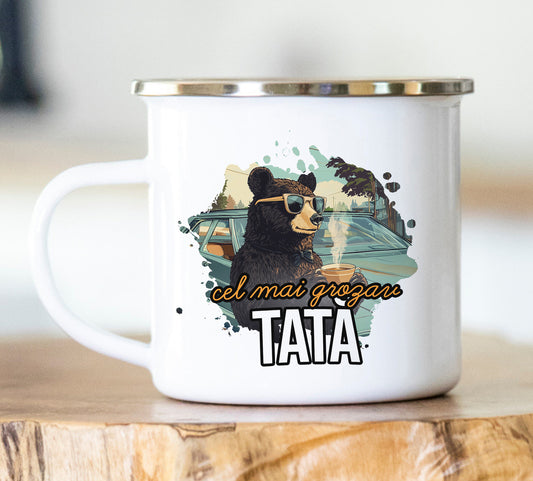 Cană emailată Cel mai grozav tata - Lovelo