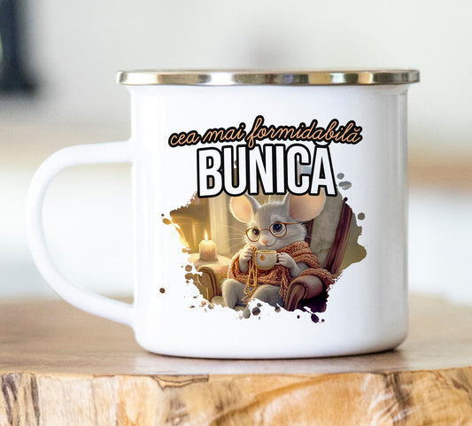 Cană emailată Cea mai formidabilă bunică - Lovelo