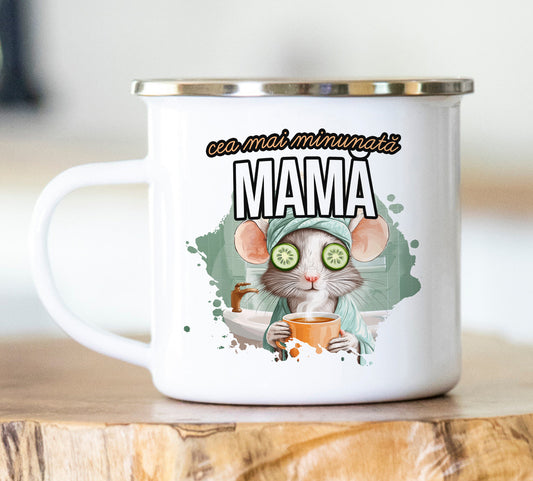 Cană emailată Cea mai minunată mama - Lovelo