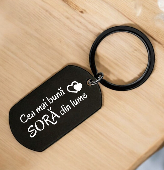 Breloc metalic Cea mai bună soră din lume - Lovelo