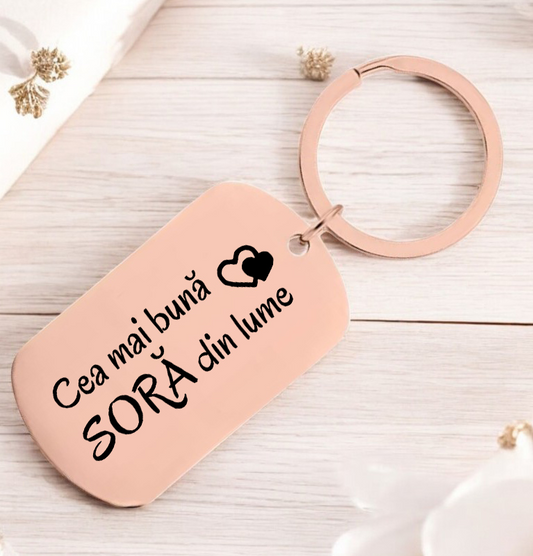 Breloc metalic Cea mai bună soră din lume - Lovelo